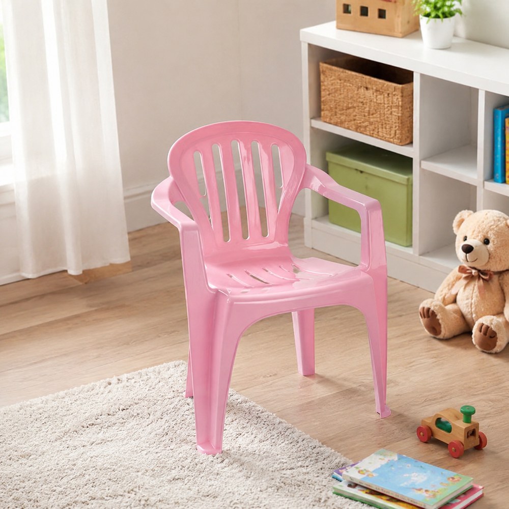 Pink plastic chair