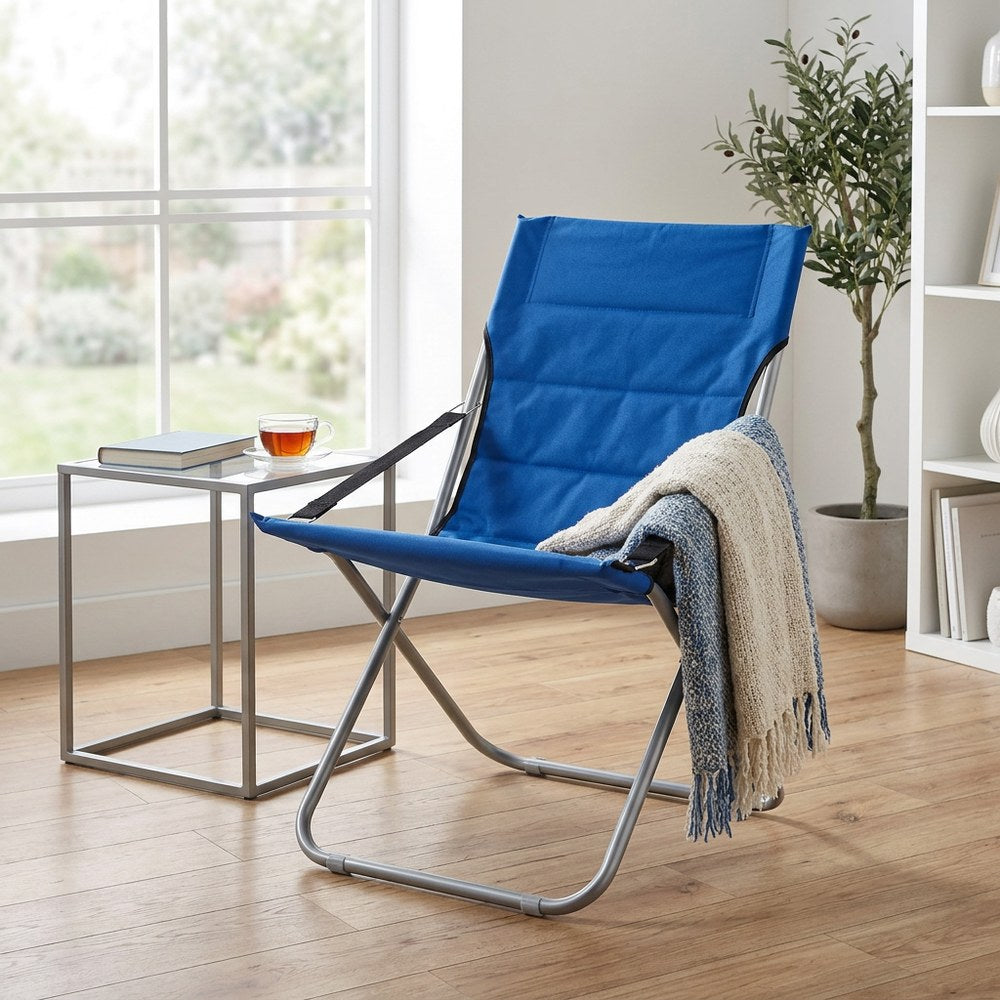 Silla plegable azul