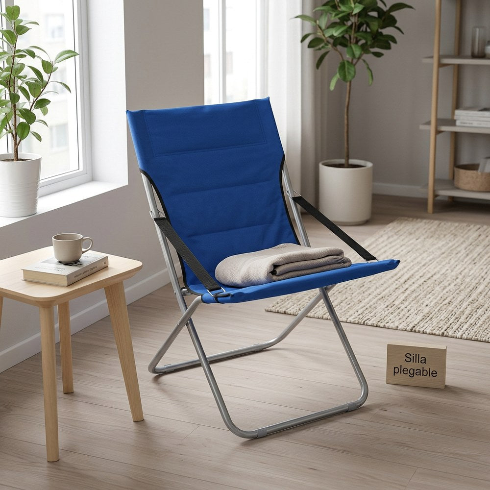 Silla plegable azul