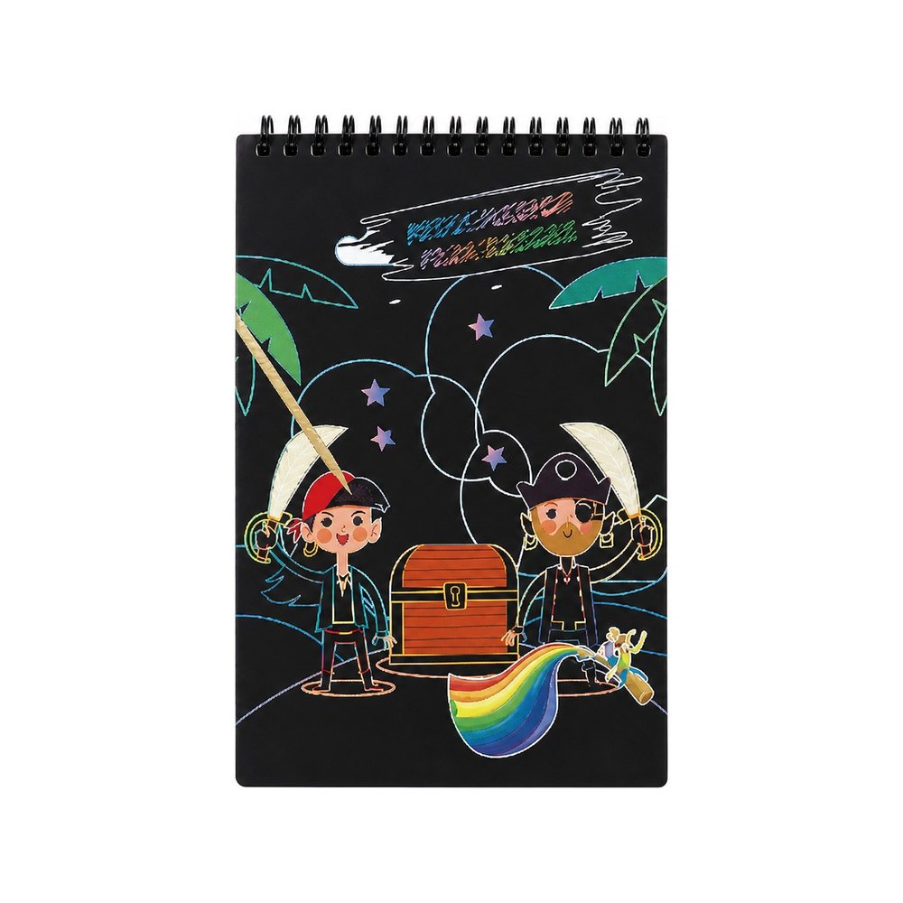 A5 Scratch Art Sketchbook | Pirate Design | Creative Art for Kids and Adults