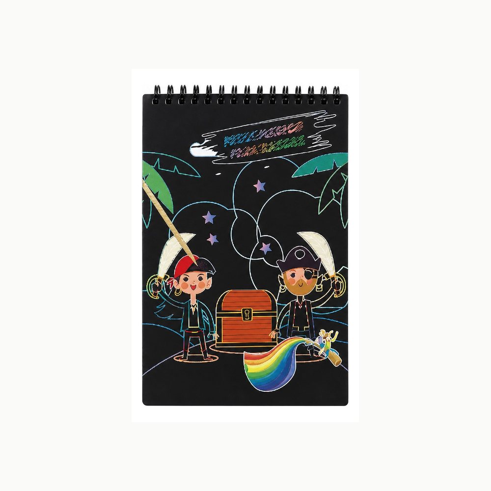 A5 Scratch Art Sketchbook | Pirate Design | Creative Art for Kids and Adults