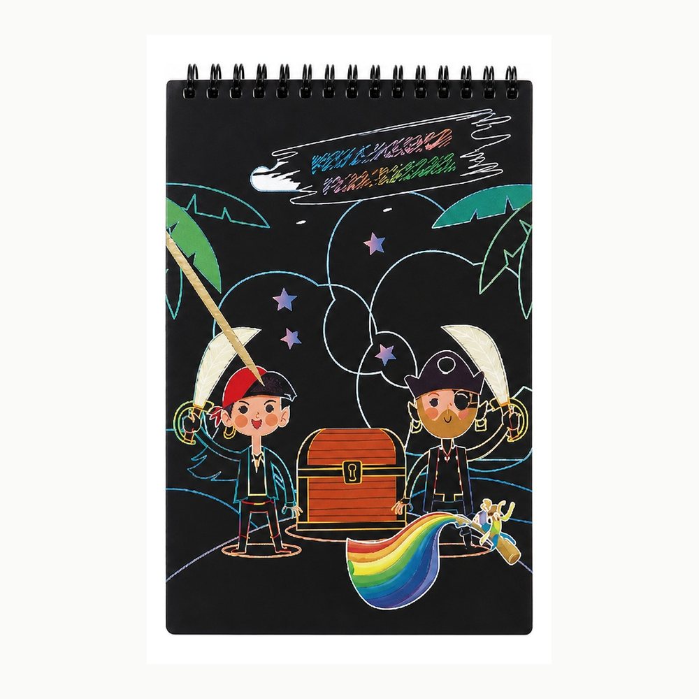 A5 Scratch Art Sketchbook | Pirate Design | Creative Art for Kids and Adults