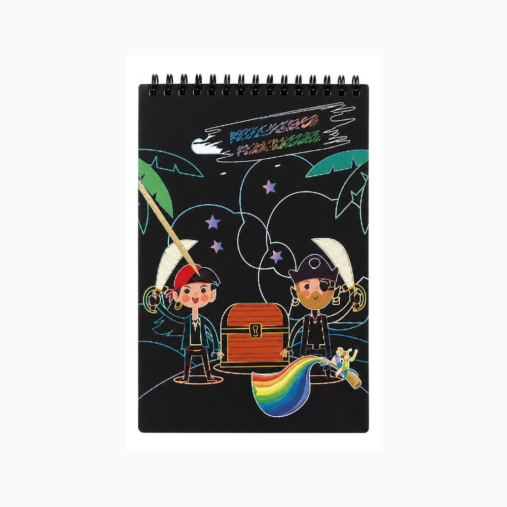 A5 Scratch Art Sketchbook | Pirate Design | Creative Art for Kids and Adults