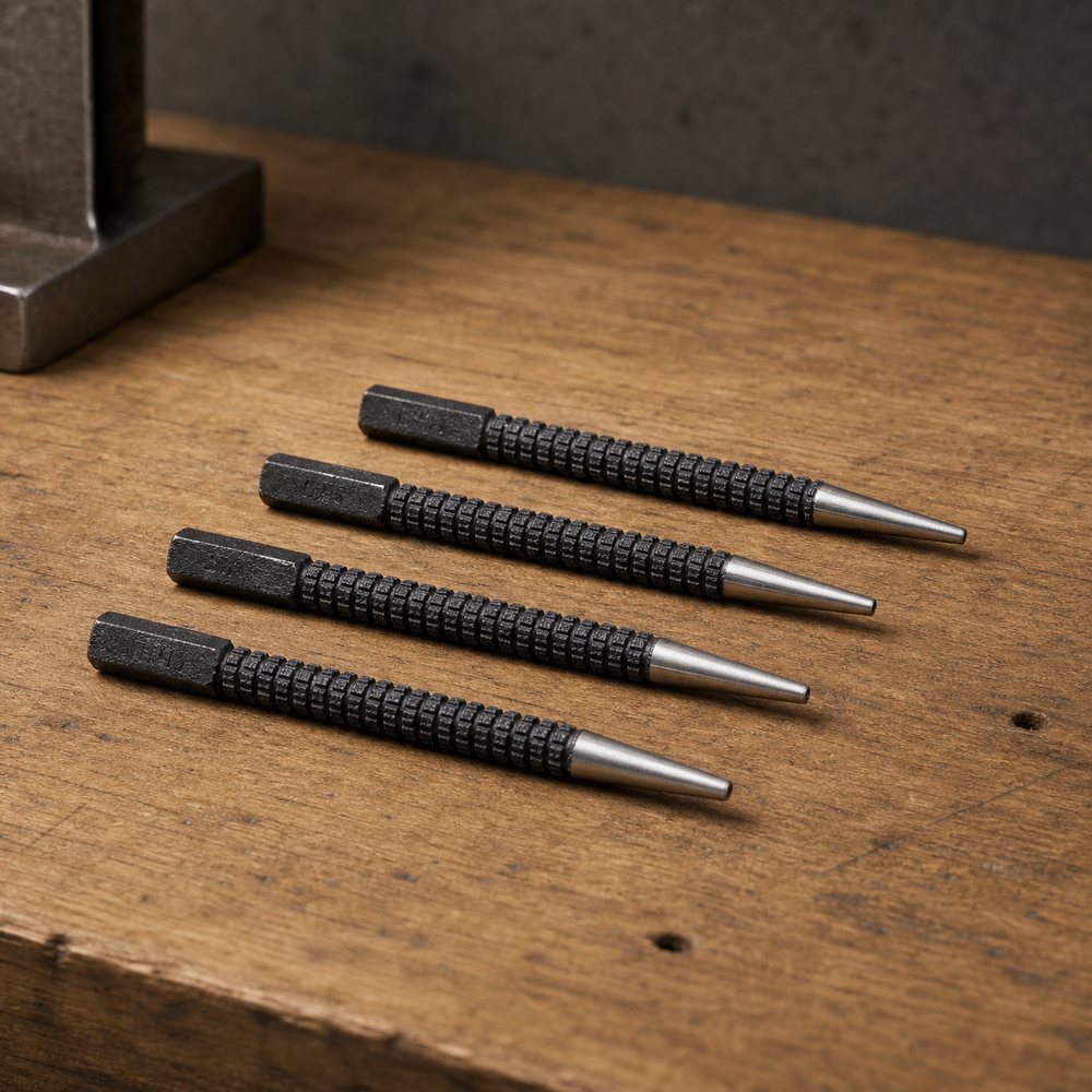Sacabocados Punzonador 4 Piezas | 1.5 / 2.5 / 3 / 4mm | Metal, Plástico y Madera