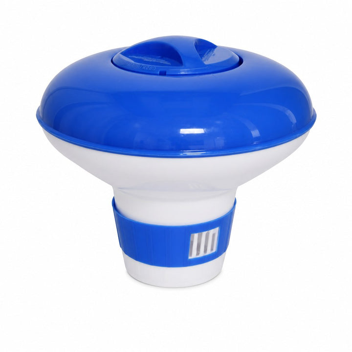 Dispensador Flotante para Piscina - imagenes de producto y uso