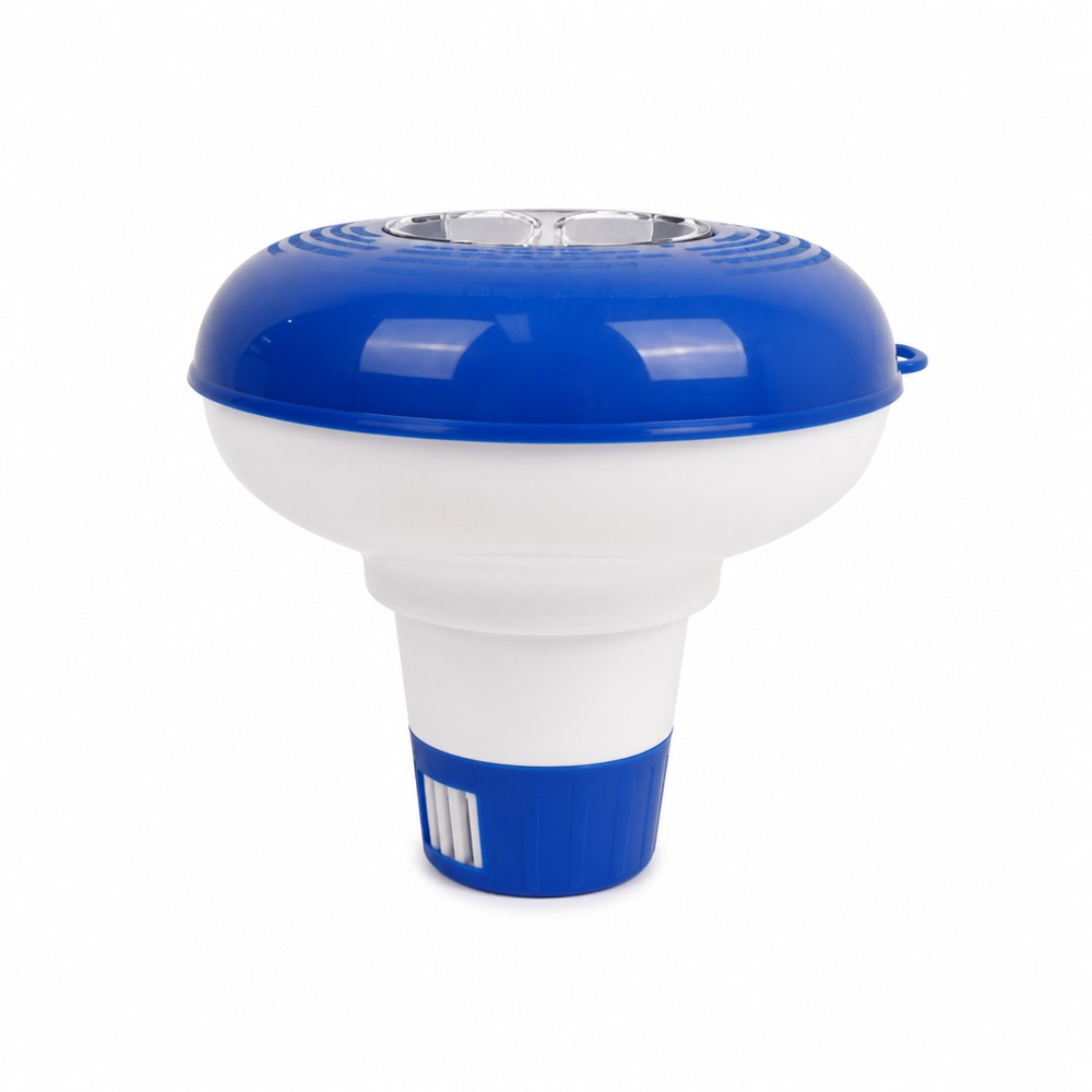 Dispensador Flotante para Piscina - imagenes de producto y uso