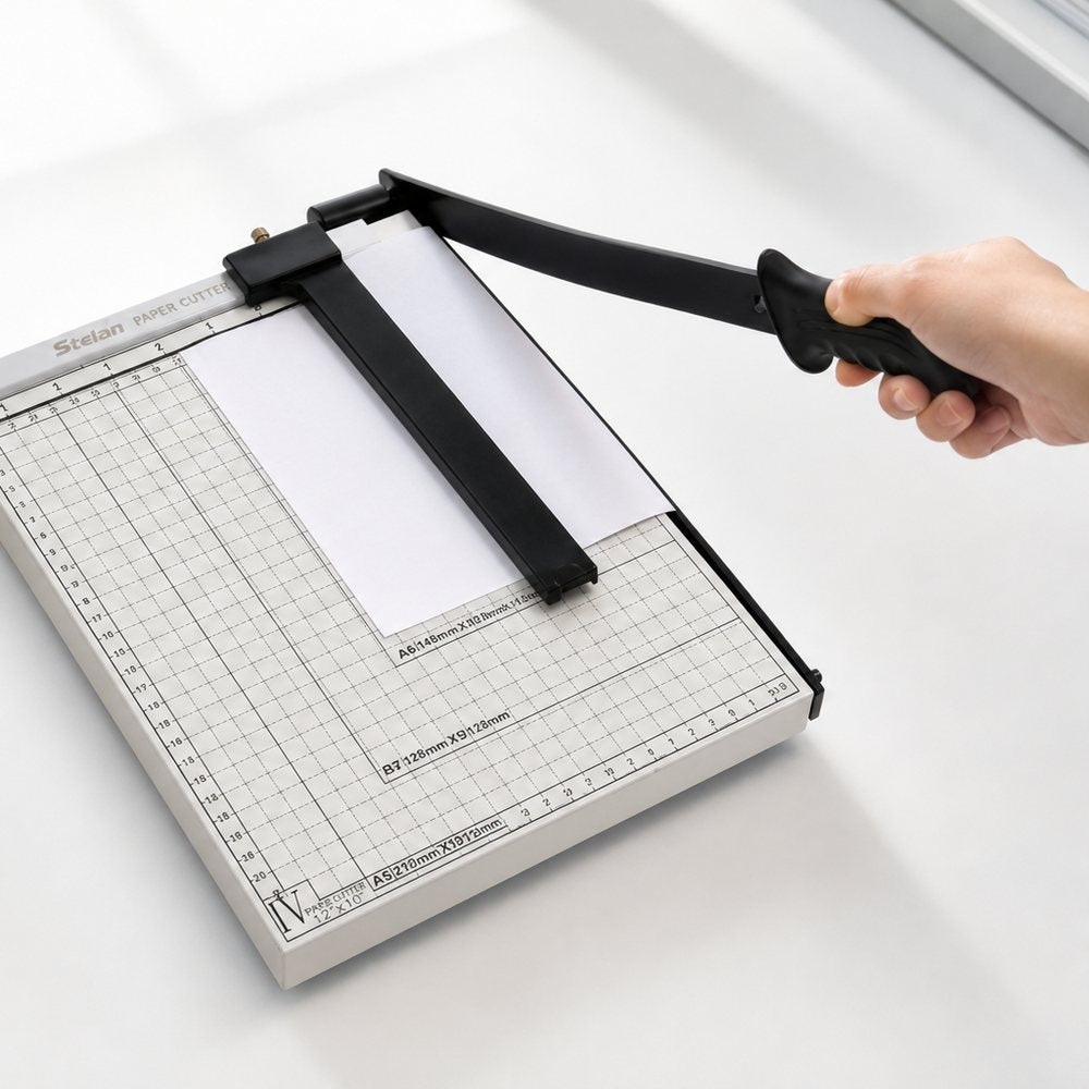 A4 Manual Lever Paper Trimmer | Base with Scale | Office, Arts & Crafts