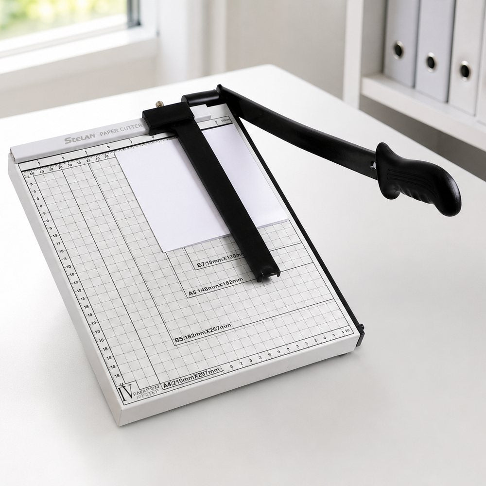 A4 Manual Lever Paper Trimmer | Base with Scale | Office, Arts & Crafts