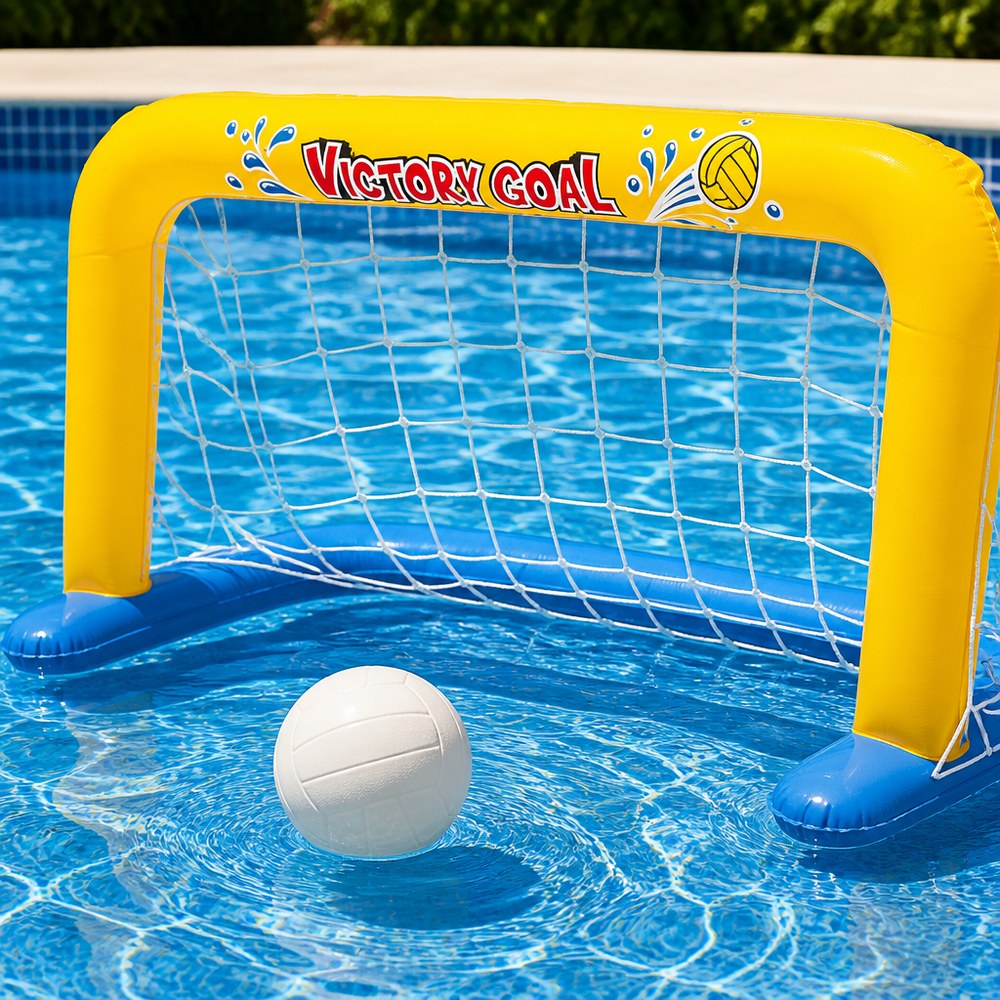Portería hinchable de waterpolo con pelota