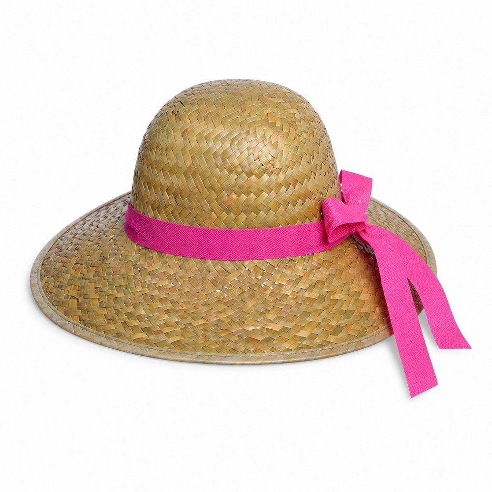 Sombrero de Paja con Ribete Rosa