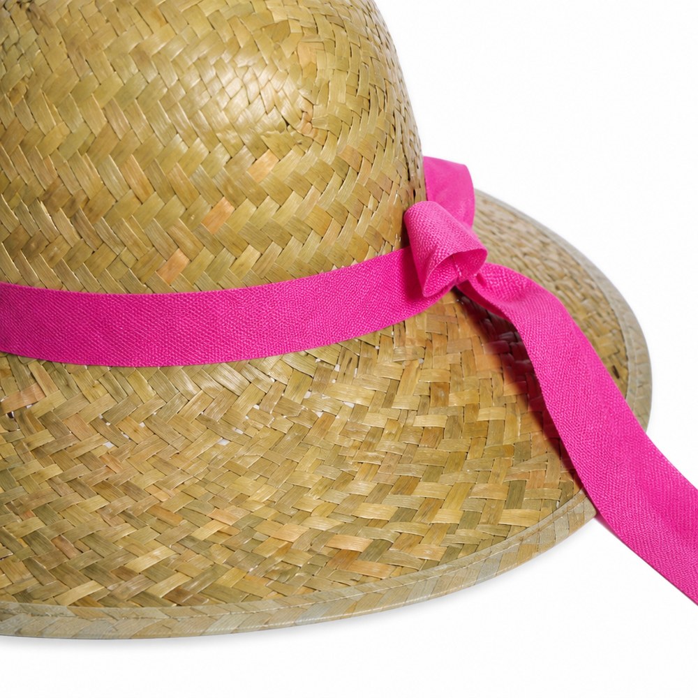 Sombrero de Paja con Ribete Rosa