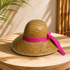 Sombrero de Paja con Ribete Rosa