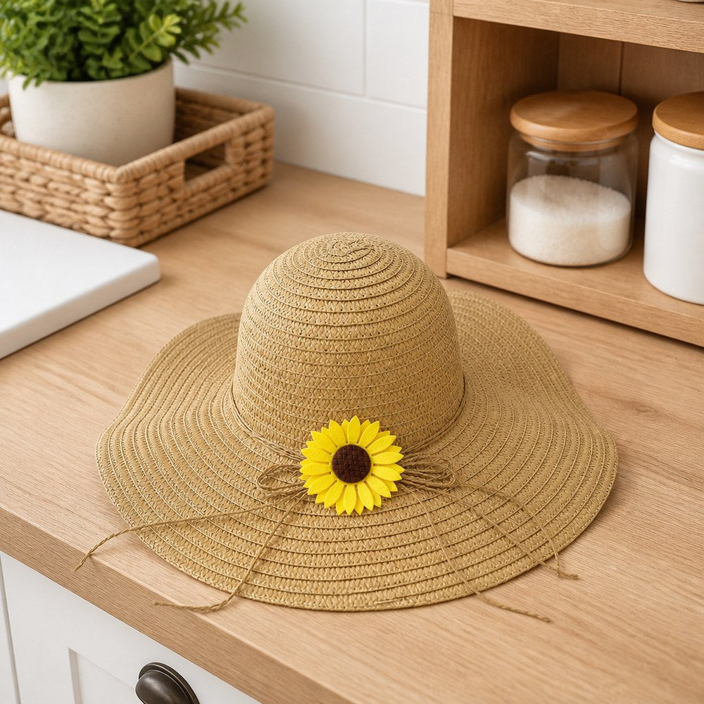 Sombrero de Paja con Flor de Girasol