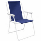 Silla plegable azul y blanca