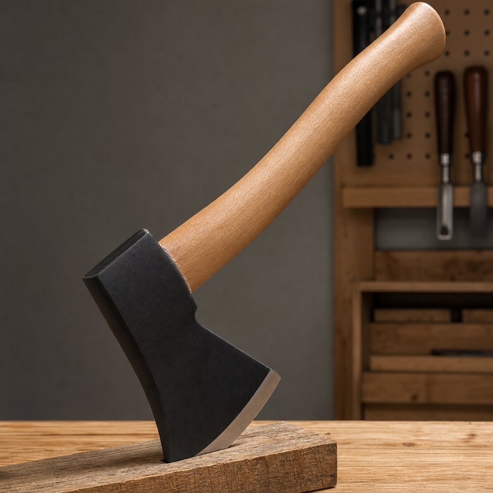 Hacha con Mango de Madera Natural | Corte Potente | Leña, Jardín y Exterior