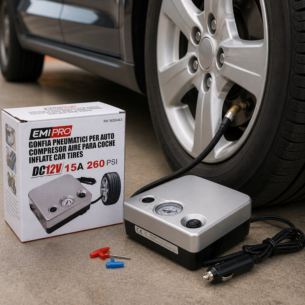Inflador de Neumáticos DC 12V 260 PSI