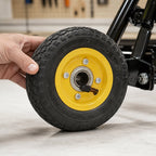 Inflatable wheel with ball bearings and metal spokes