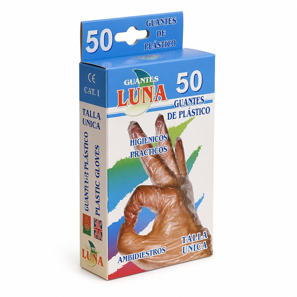 Guantes desechables de plástico x50