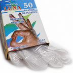 Guantes desechables de plástico x50