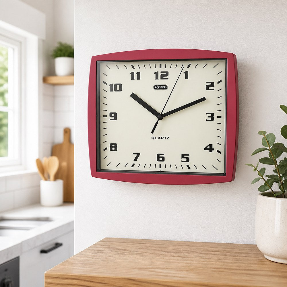 Reloj de pared de color rojo