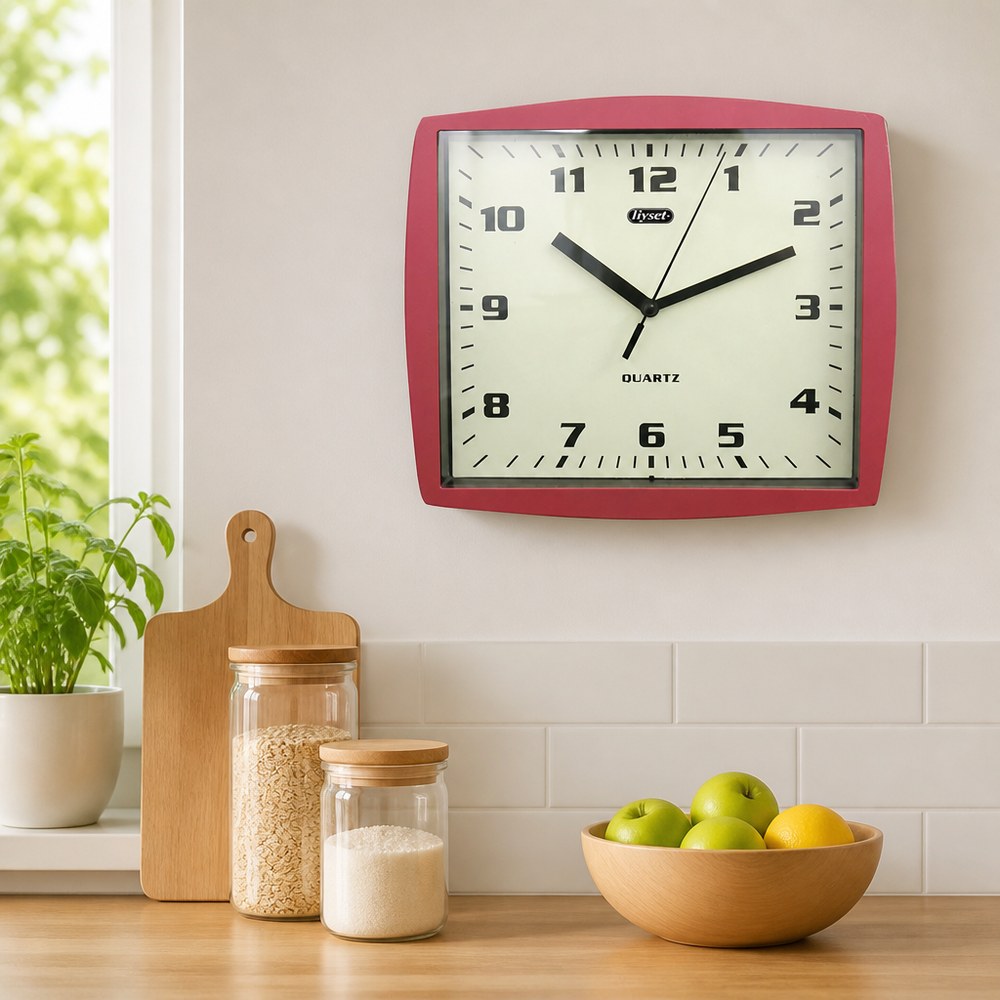 Reloj de pared de color rojo