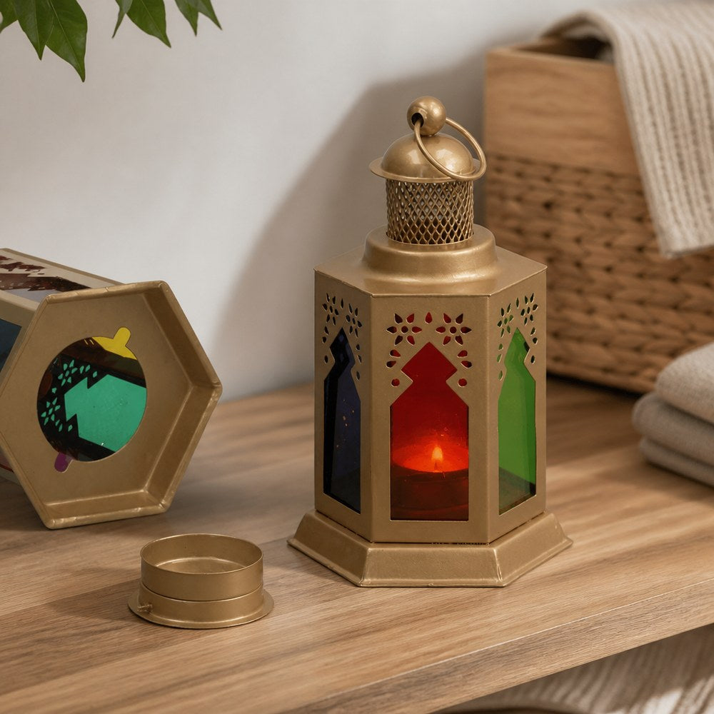 Farol decorativo multicolor