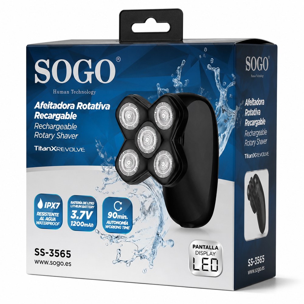 Afeitadora Rotativa Recargable Sogo