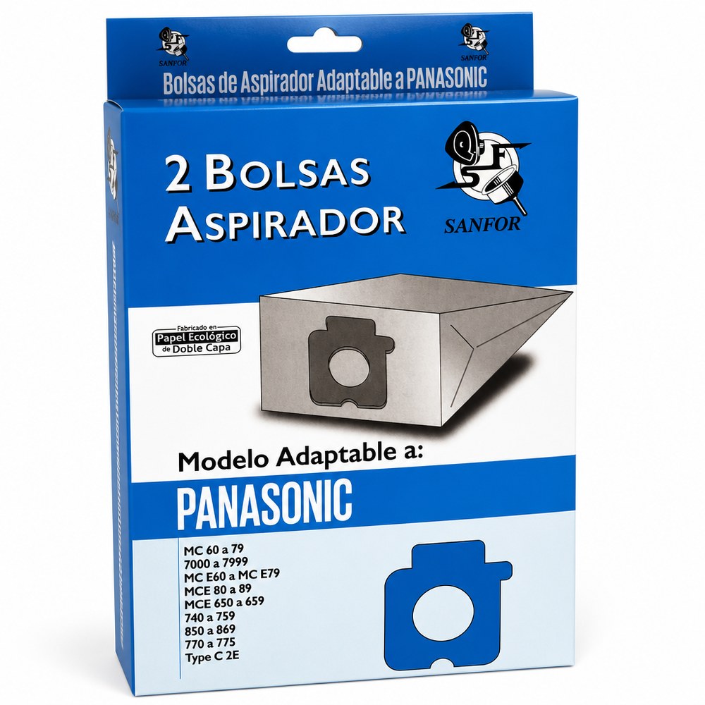 2 Bolsas Aspirador para Panasonic