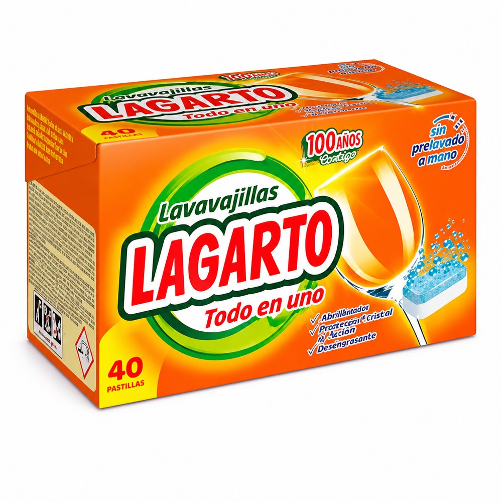 Tabletas Lavavajillas Lagarto 40 Unidades