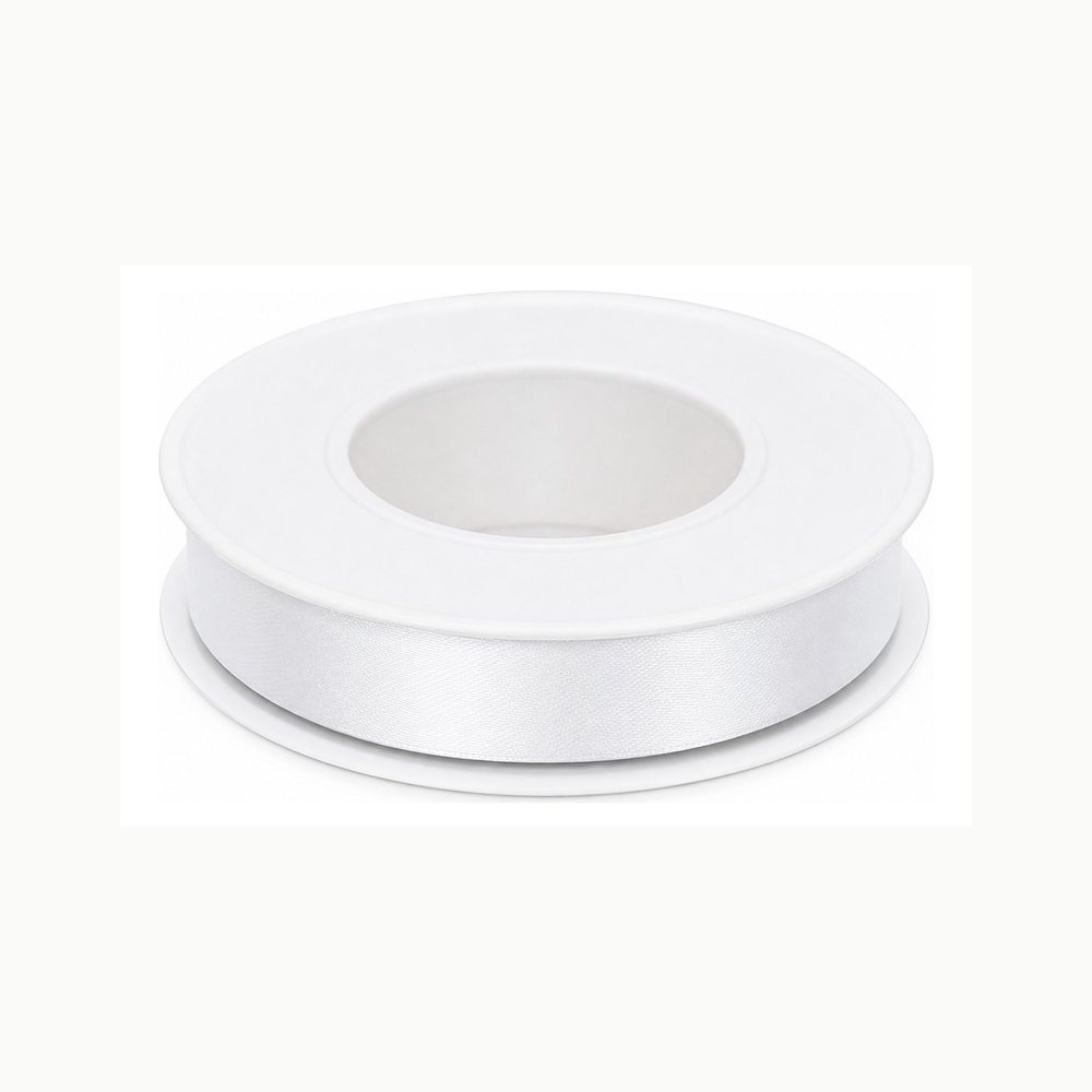 Cinta de Raso Blanco, 1.0 cm x 25 m