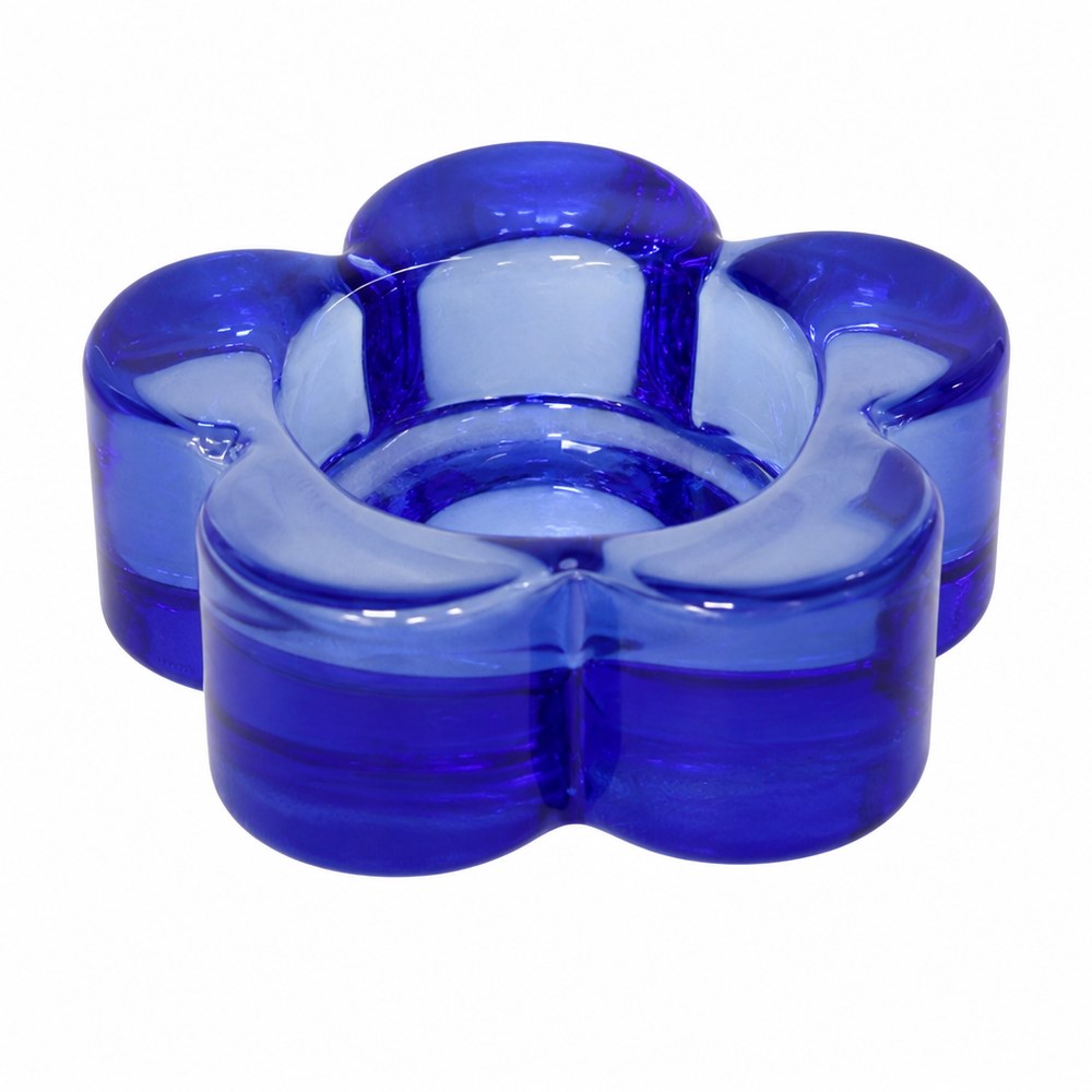 Blue Glass Candle Holder