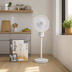 White pedestal fan